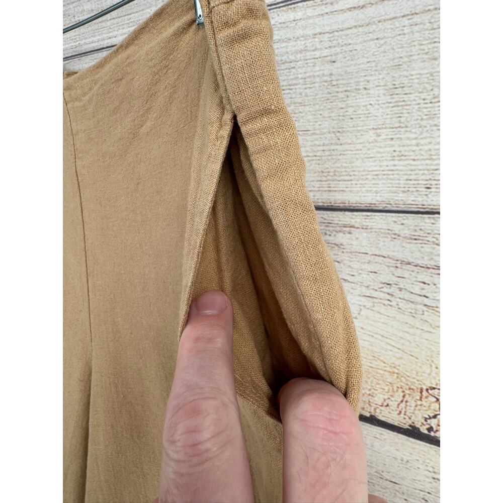 Free People Free EST Linen Blend Wide Leg Pull On Pants Womens Small Beige Tan - Picture 11 of 13